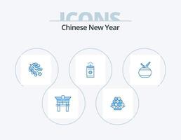 Chinese nieuw jaar blauw icoon pak 5 icoon ontwerp. China. trommel. vuurwerk. Chinese. kaars vector