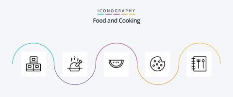 voedsel lijn 5 icoon pak inclusief . watermeloen. recept vector