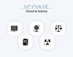 school- en wetenschap glyph icoon pak 5 icoon ontwerp. schaal. boek. wereldbol. onderwijs vector