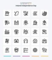 creatief Ierland onafhankelijkheid dag 25 schets icoon pak zo net zo munt. wijn. messing. drankje. trompet vector