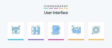 gebruiker koppel blauw 5 icoon pak inclusief . doel. document. pijl. bericht. creatief pictogrammen ontwerp vector