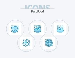 snel voedsel blauw icoon pak 5 icoon ontwerp. . . snel voedsel. snel. snel vector