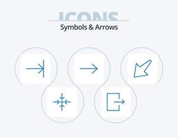 symbolen en pijlen blauw icoon pak 5 icoon ontwerp. . af hebben. . naar beneden vector