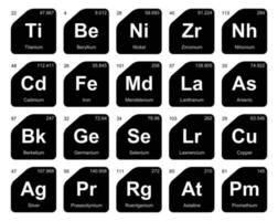 20 preiodisch tafel van de elementen icoon pak ontwerp vector