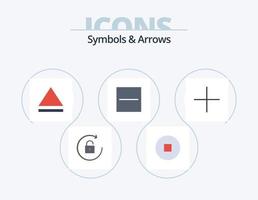 symbolen en pijlen vlak icoon pak 5 icoon ontwerp. . verbergen. plus vector