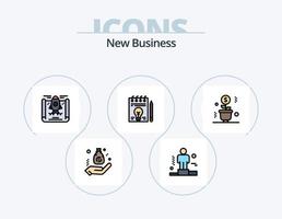 nieuw bedrijf lijn gevulde icoon pak 5 icoon ontwerp. investeren . bedrijf . potlood. competitief vector