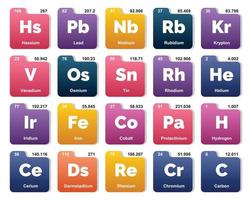 20 preiodisch tafel van de elementen icoon pak ontwerp vector