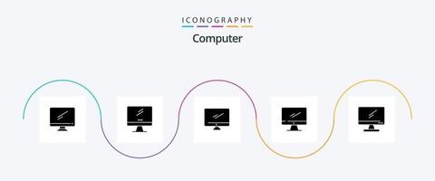 computer glyph 5 icoon pak inclusief . vector