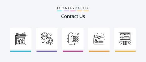 contact ons lijn 5 icoon pak inclusief bericht. wijzerplaat kussen. communicatie. telefoon. communicatie. creatief pictogrammen ontwerp vector