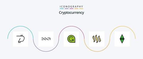 cryptogeld lijn gevulde vlak 5 icoon pak inclusief etherisch. cryptogeld. spel kredieten. cryptovaluta. stelen vector