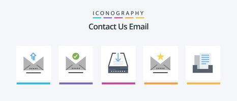 e-mail vlak 5 icoon pak inclusief postvak uit. ster. downloaden. markering. e-mail. creatief pictogrammen ontwerp vector