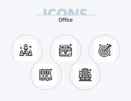 kantoor lijn icoon pak 5 icoon ontwerp. . kantoor. centrum. chatten. benodigdheden vector
