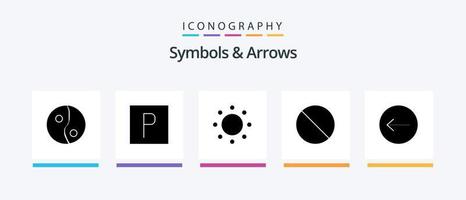 symbolen en pijlen glyph 5 icoon pak inclusief . symbolen. richting. pijl. creatief pictogrammen ontwerp vector