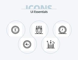 ui essentials lijn icoon pak 5 icoon ontwerp. koppel. pijl. menu. verwijderen. verwijderen vector