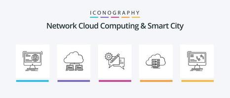 netwerk wolk berekenen en slim stad lijn 5 icoon pak inclusief discussie. chatten. openbaar. netwerk. gegevens. creatief pictogrammen ontwerp vector