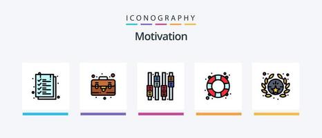 motivatie lijn gevulde 5 icoon pak inclusief bescherming. motivatie. klimmen. Gezondheid. succes. creatief pictogrammen ontwerp vector