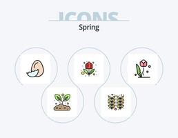 voorjaar lijn gevulde icoon pak 5 icoon ontwerp. groeien. de lente. bloem. natuur. bloem vector