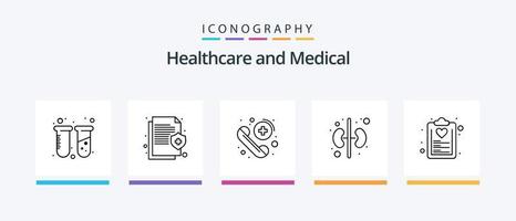medisch lijn 5 icoon pak inclusief medisch. verzekering. noodgeval. buizen. experiment. creatief pictogrammen ontwerp vector