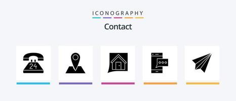 contact glyph 5 icoon pak inclusief telefoon. bericht. pin. contact. convo. creatief pictogrammen ontwerp vector