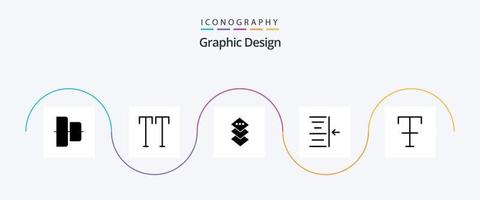 ontwerp glyph 5 icoon pak inclusief . vierkant. staking. doopvont vector