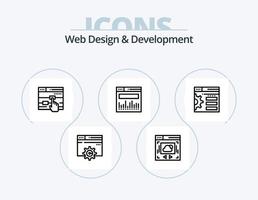 web ontwerp en ontwikkeling lijn icoon pak 5 icoon ontwerp. . google. wolk delen. gegevens. smp muziek- vector