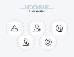 gebruiker lijn icoon pak 5 icoon ontwerp. . avatar. menselijk. eenvoudig. gebruiker vector