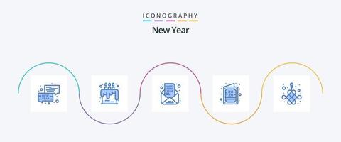 nieuw jaar blauw 5 icoon pak inclusief Chinese. nodig uit. uitnodiging. uitnodiging. partij vector