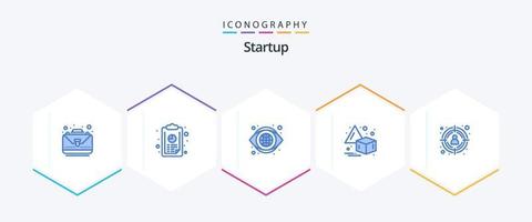 opstarten 25 blauw icoon pak inclusief doelwit klant. seo. wereldbol. transformeren. omdraaien vector