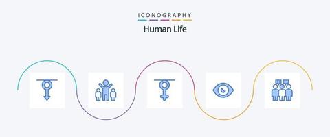 menselijk blauw 5 icoon pak inclusief mensen. visie. geslacht. zoeken. oog vector