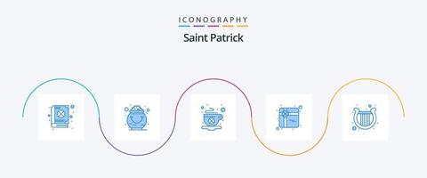 heilige Patrick blauw 5 icoon pak inclusief Ierland. Geschenk. pot. winkelen. dag vector