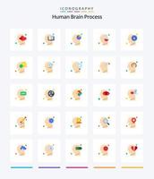 creatief menselijk hersenen werkwijze 25 vlak icoon pak zo net zo verstand. menselijk. menselijk. hoofd. hoofd vector
