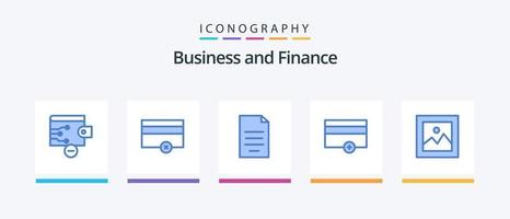 financiën blauw 5 icoon pak inclusief betalingen. financiën. het dossier. Nee. geld. creatief pictogrammen ontwerp vector