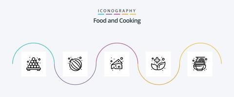 voedsel lijn 5 icoon pak inclusief . pasta. Zwitsers. voedsel. kruiden vector