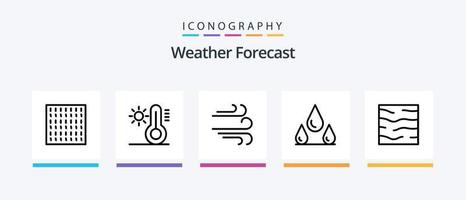 weer lijn 5 icoon pak inclusief . het weer. het weer. sneeuw. wolk. creatief pictogrammen ontwerp vector