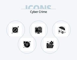 cyber misdrijf glyph icoon pak 5 icoon ontwerp. cyber misdrijf. veiligheid. monitor. veiligheid vector