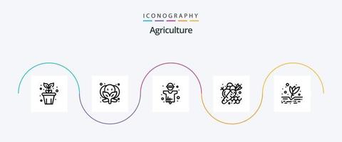 landbouw lijn 5 icoon pak inclusief landbouw. voedsel. landbouw. boerderij. landbouw vector