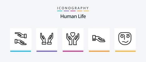 menselijk lijn 5 icoon pak inclusief . handen. visie. creatief pictogrammen ontwerp vector