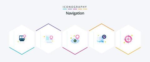 navigatie 25 vlak icoon pak inclusief navigatie. plaats. document. kaart. kaart vector