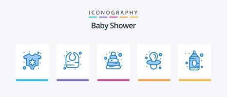 baby douche blauw 5 icoon pak inclusief . speelgoed. voeder. baby. creatief pictogrammen ontwerp vector
