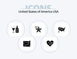 Verenigde Staten van Amerika glyph icoon pak 5 icoon ontwerp. . Amerikaans. Verenigde Staten van Amerika. liefde. Verenigde Staten van Amerika vector