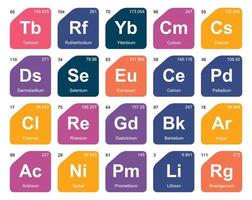 20 preiodisch tafel van de elementen icoon pak ontwerp vector