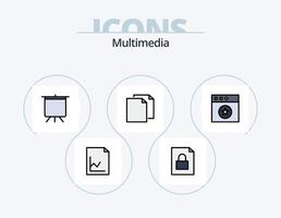 multimedia lijn gevulde icoon pak 5 icoon ontwerp. . . exporteren. grafiek. analytics vector