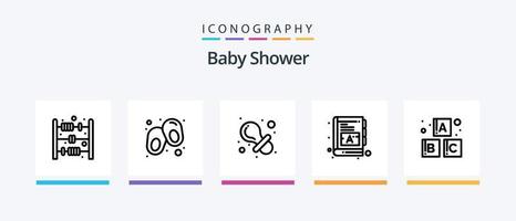 baby douche lijn 5 icoon pak inclusief . Speel tijd. schoenen. baby. creatief pictogrammen ontwerp vector