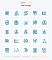creatief nieuw bedrijf 25 blauw icoon pak zo net zo grafiek. analytisch. hand. analyse. communicatie vector