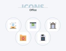 kantoor vlak icoon pak 5 icoon ontwerp. gebouw. kantoor. e-mail. goed. bladwijzer vector