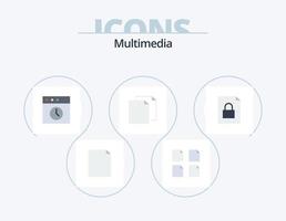 multimedia vlak icoon pak 5 icoon ontwerp. . op slot doen. Mac. het dossier. het dossier vector