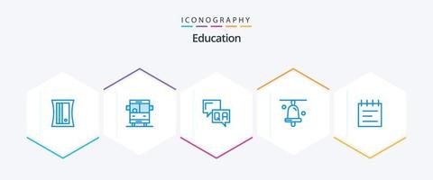 onderwijs 25 blauw icoon pak inclusief . onderwijs. klok. informatie vector