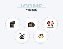 vakanties lijn gevulde icoon pak 5 icoon ontwerp. ster . strand . kort . zomer vector