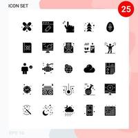 25 solide glyph concept voor websites mobiel en apps boek Pasen zoom decoratie richting bewerkbare vector ontwerp elementen