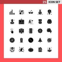 reeks van 25 modern ui pictogrammen symbolen tekens voor idee beloning liefde vogelstand lint medaille bewerkbare vector ontwerp elementen